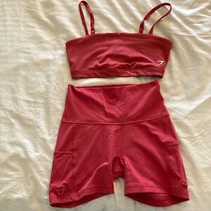 Gymshark sports bra and biker shorts